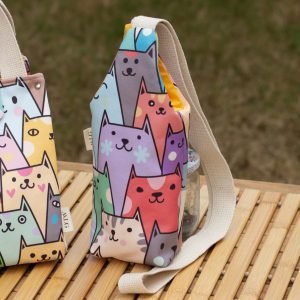 Kedi Desenli İçecek Çantası
